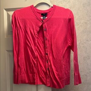 Gap Coral Button-Up Cardigan